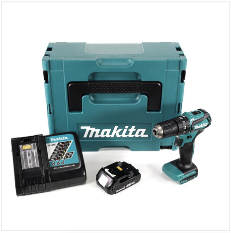 Makita DHP 483 RA1J Akku Schlagbohrschrauber 18 V 40 Nm Brushless + 1x Akku 2,0 Ah + Ladegerät + Makpac - Toolbrothers