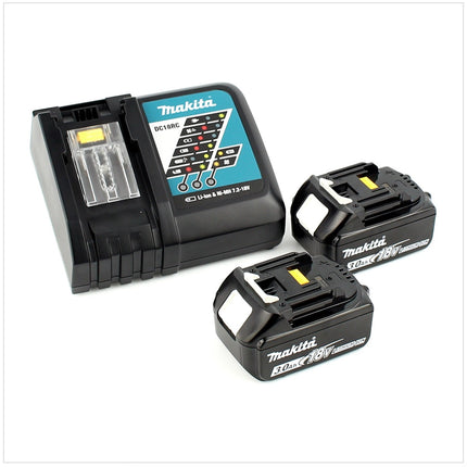 Makita DHP 483 RFJ 18 V Li-Ion Perceuse visseuse à percussion sans fil 18 V Brushless en Coffret MAKPAC + 2x Batteries BL 1830 3,0 Ah + Chargeur DC18RC