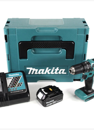 Makita DHP 483 RM1J 18 V Li-Ion Perceuse visseuse à percussion sans fil 18 V Brushless en Coffret MAKPAC + 1x Batterie BL 1840 4,0 Ah + Chargeur DC18RC