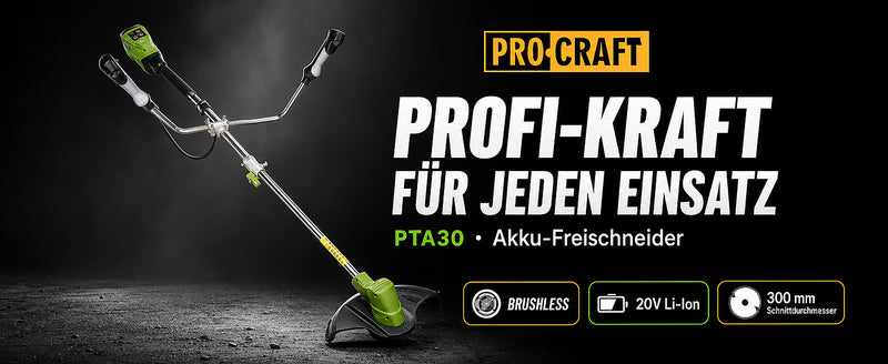 Desbrozadora a batería Procraft PTA30 20 V 300 mm Brushless Solo - sin batería, sin cargador