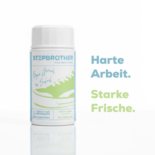 Toolbrothers STEPBROTHER - Probiotisches Schuhpulver gegen Schweiß und unangenehme Gerüche