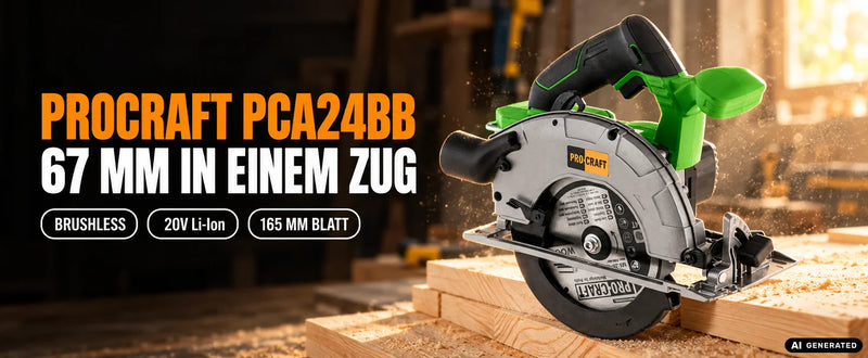 Sierra circular a batería Procraft PCA24bb 20 V 165 mm sin escobillas Solo - sin batería, sin cargador